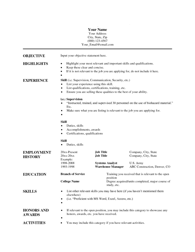 Sample of Functional Resume